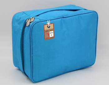 atorakushon   Fabric Cosmetic Bag Makeup Pouch Jewellery  Box Travel Storage Organizer Grooming Kit for Women Sky blue 1