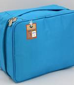 atorakushon   Fabric Cosmetic Bag Makeup Pouch Jewellery  Box Travel Storage Organizer Grooming Kit for Women Sky blue