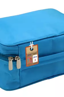 atorakushon   Fabric Cosmetic Bag Makeup Pouch Jewellery  Box Travel Storage Organizer Grooming Kit for Women Sky blue