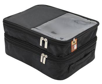 atorakushon   Fabric Travel Shoe Bags Shoe Cover for Travelling Storage Bag Footwear Wardrobe Organizer Pouch (Black) 2