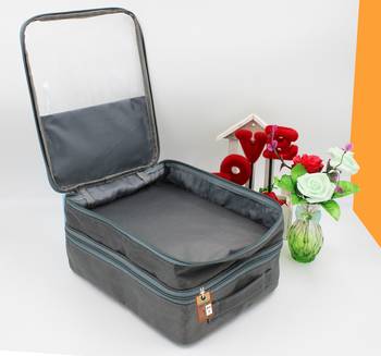 atorakushon   Fabric Travel Shoe Bags Shoe Cover for Travelling Storage Bag Footwear Wardrobe Organizer Pouch (Grey) 5
