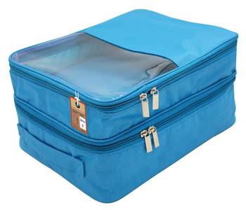 atorakushon   Fabric Travel Shoe Bags Shoe Cover for Travelling Storage Bag Footwear Wardrobe Organizer Pouch (Sky Blue) 1