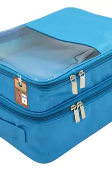 atorakushon   Fabric Travel Shoe Bags Shoe Cover for Travelling Storage Bag Footwear Wardrobe Organizer Pouch (Sky Blue)