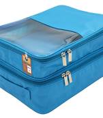 atorakushon   Fabric Travel Shoe Bags Shoe Cover for Travelling Storage Bag Footwear Wardrobe Organizer Pouch (Sky Blue)