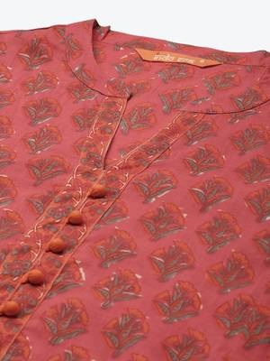 Indo Era Orange Printed Straight Kurta Palazzo With Dupattra Set 5