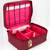 atorakushon   Fabric Cosmetic Bag Makeup Pouch Jewellery  Box Travel Storage Organizer Grooming Kit for Women Maroon