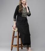 Indo Era Solid Straight Kurta With Palazzo Set