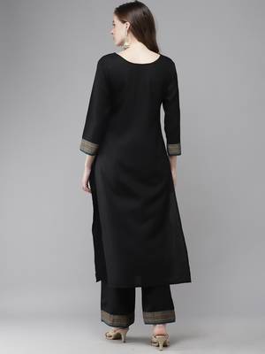 Indo Era Solid Straight Kurta With Palazzo Set 2