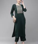 Indo Era Yoke Design Straight Kurta With Palazzo Set