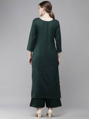 Indo Era Yoke Design Straight Kurta With Palazzo Set 2