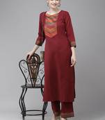 Indo Era Yoke Design Straight Kurta With Palazzo Set