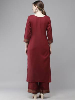 Indo Era Yoke Design Straight Kurta With Palazzo Set 2