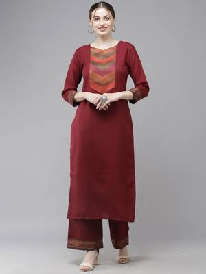 Indo Era Yoke Design Straight Kurta With Palazzo Set 4