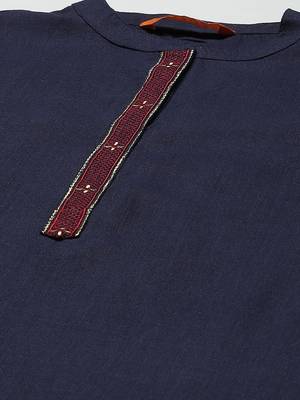 Indo Era Embroidered Straight Kurta With Trouser Set 5