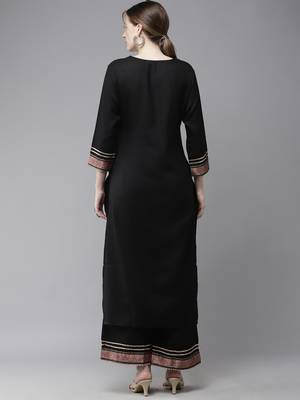 Indo Era Self Design Straight Kurta With Palazzo Set 2