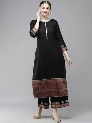Indo Era Self Design Straight Kurta With Palazzo Set 3