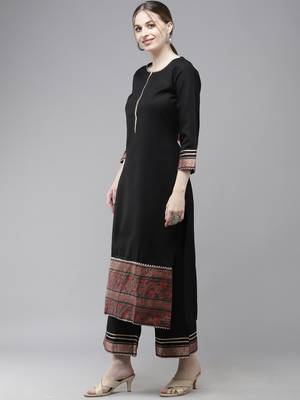Indo Era Self Design Straight Kurta With Palazzo Set 4