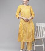 Indo Era Printed Straight Kurta With Trouser Set
