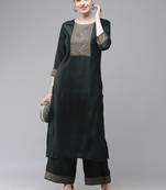 Indo Era Yoke Design Straight Kurta With Palazzo Set
