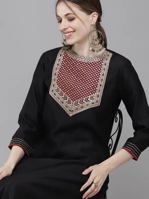 Indo Era Solid Straight Kurta With Palazzo Set 5