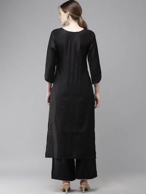 Indo Era Self Design Straight Kurta With Trouser Set 2
