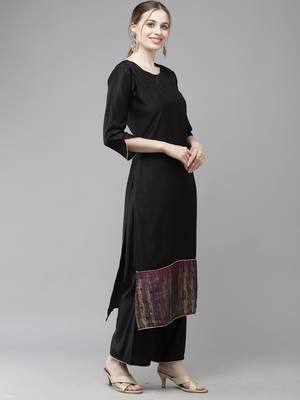 Indo Era Self Design Straight Kurta With Trouser Set 3