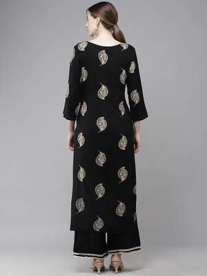 Indo Era Printed Straight Kurta With Palazzo Set 2