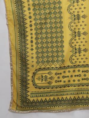 Indo Era Printed Bottle Green A-line Kurta Trouser With Dupatta Set 5