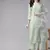 Indo Era Embroidered Sea Green Straight Kurta Palazzo With Dupatta Set