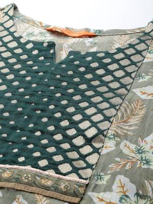 Indo Era Green Printed Straight Kurta With Palazzo Set 5