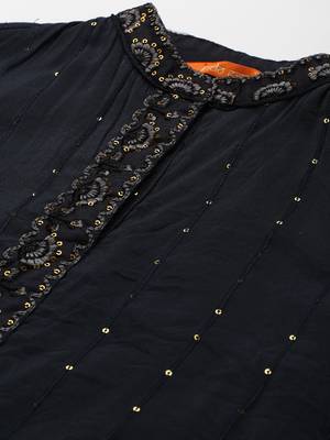 Indo Era Grey Embroidered Straight Kurta Trouser With Dupatta Set 5