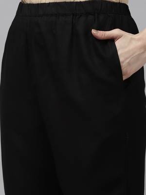 Indo Era Black Foil Printed A-line Kurta Trouser With Dupatta Set 5