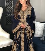 Sale !! Moroccan Dubai Net Fabric Kaftan Abaya Evening Royal Islamic Caftan Aari Stone Work Wedding Dresses