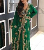 Ramadan Royal Wedding Dubai Beaded Kaftan Abaya Party Fancy African Clothing Crystal Fancy Work New Year Dresses