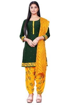 Salwar Studio Women's Pack of 2 Synthetic Printed Unstitched Dress Material Combo 2
