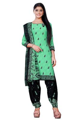 Salwar Studio Women's Pack of 2 Synthetic Printed Unstitched Dress Material Combo 3