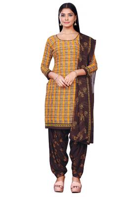 Salwar Studio Women's Pack of 2 Synthetic Printed Unstitched Dress Material Combo 2