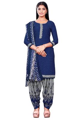Salwar Studio Women's Pack of 2 Synthetic Printed Unstitched Dress Material Combo 3