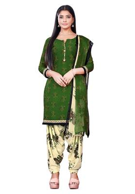 Salwar Studio Women's Pack of 3 Synthetic Printed Unstitched Dress Material Combo 2