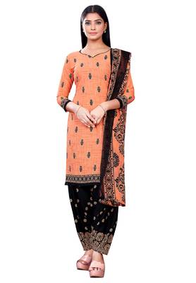 Salwar Studio Women's Pack of 3 Synthetic Printed Unstitched Dress Material Combo 3