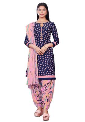 Salwar Studio Women's Pack of 3 Synthetic Printed Unstitched Dress Material Combo 4