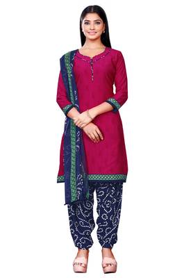Salwar Studio Women's Pack of 3 Synthetic Printed Unstitched Dress Material Combo 3