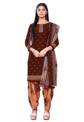 Salwar Studio Women's Pack of 3 Synthetic Printed Unstitched Dress Material Combo 4