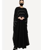 Dual Layer-Black Dress With Stonework With A Matching Hijab