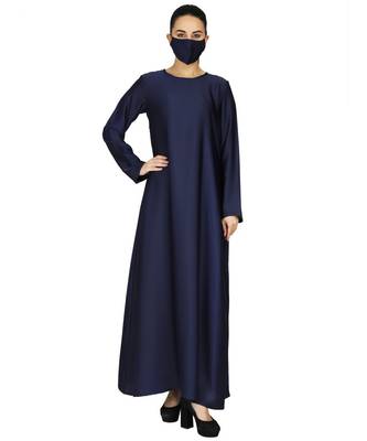 Blue Occasion Wear Modest Garment With Handwork Embellishments With A Matching Hijab 1