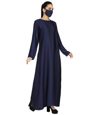 Blue Occasion Wear Modest Garment With Handwork Embellishments With A Matching Hijab 2
