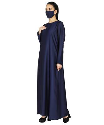 Blue Occasion Wear Modest Garment With Handwork Embellishments With A Matching Hijab 3