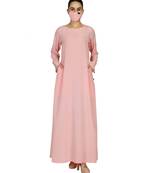 Pink Dual Layer-Occasion Wear Kaftan With Premium Rhinestone work With An Inner Abaya and A Matching Hijab