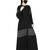 Black Front Open Abaya Like Dress With  Designer Sleeves And Stonework With A Matching Hijab