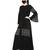 Black Front Open Abaya Like Dress With  Designer Sleeves And Stonework With A Matching Hijab